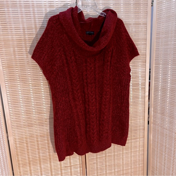 Worthington Plus Sized Red Cable Knit Cowl Neck Sweater 3X - Picture 2 of 8